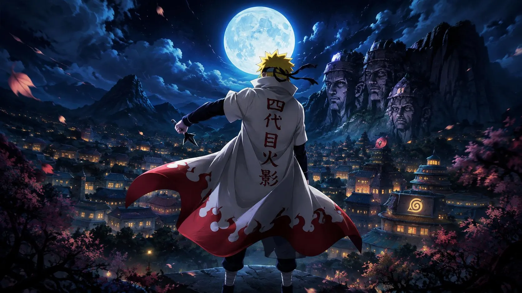 Minato Namikaze overlooking Konoha